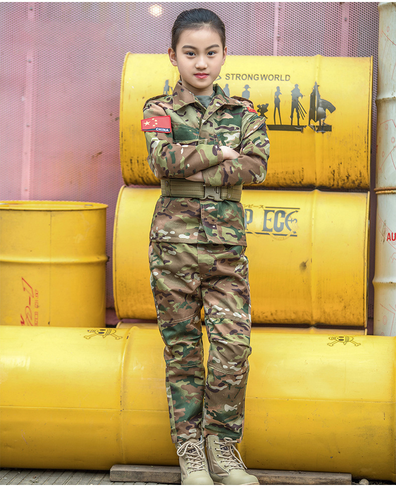 Mege Military Uniform for Children Outdoor Kids Teenagers Tactical Camouflage Combat Suit Army Soldier Airsoft CS Game Multicam