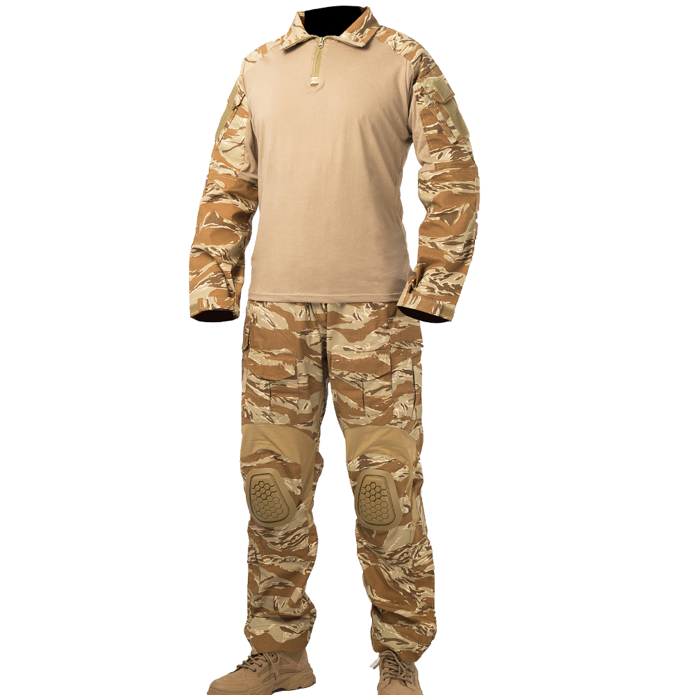 Mege Tactical Camouflage Military Combat Uniform Set Shirts Cargo Pants with Pads G3 Outdoor Soldier Airsoft Paintball Clothing