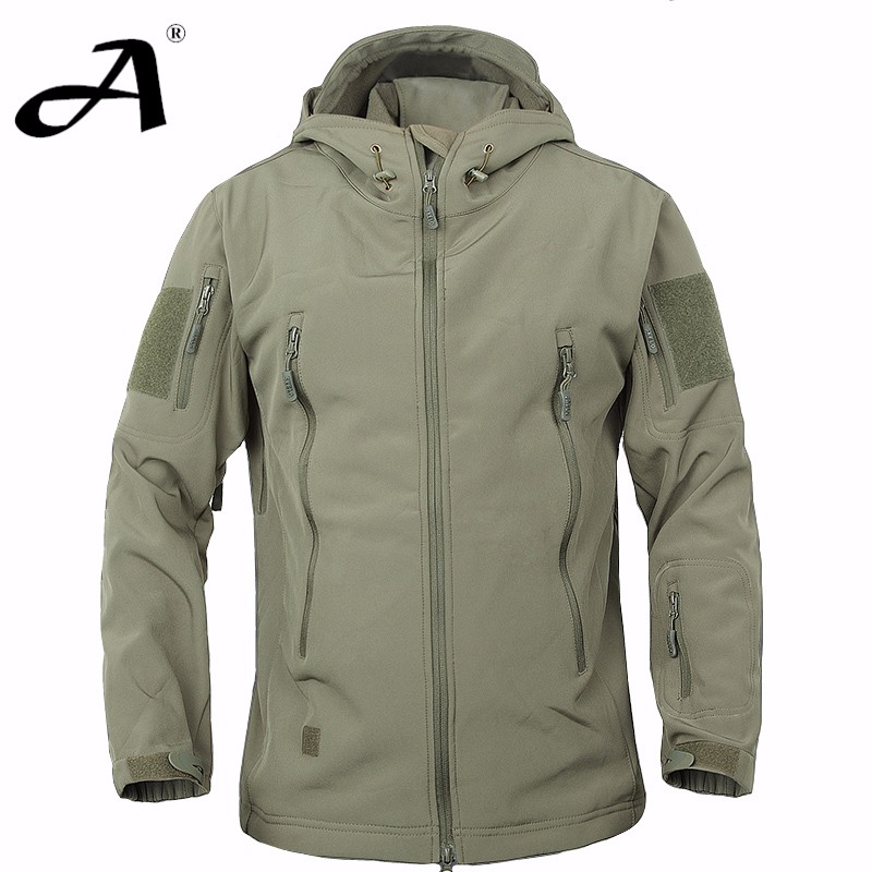 Men autumn winter jacket coat soft shell shark skin clothes, waterproof military clothing camouflage jacket