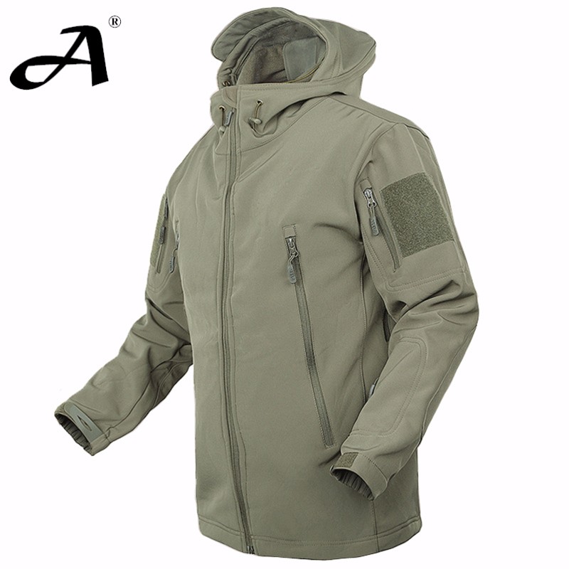 Men autumn winter jacket coat soft shell shark skin clothes, waterproof military clothing camouflage jacket
