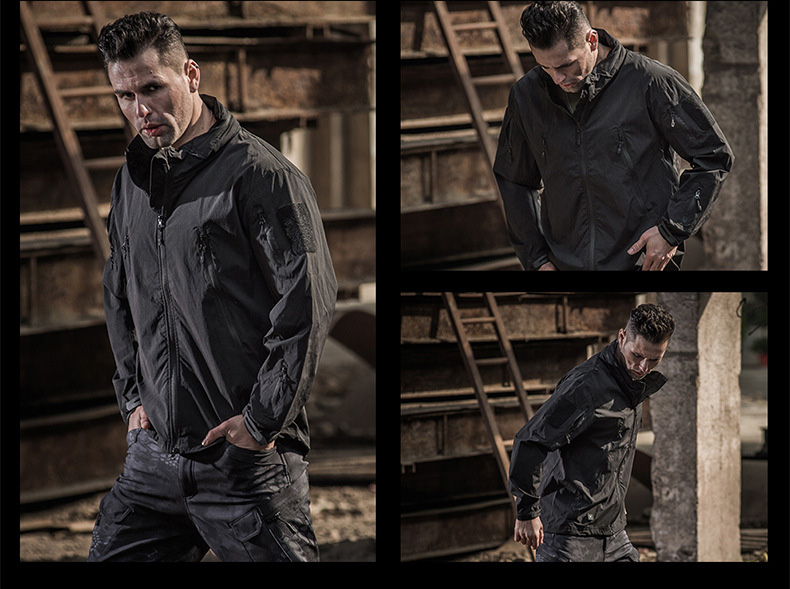 MEGE Men's Military Jacket Tactical Field Coat Spring Training Army Clothing Breathable Nylon Lightweight Vintage Windbreaker