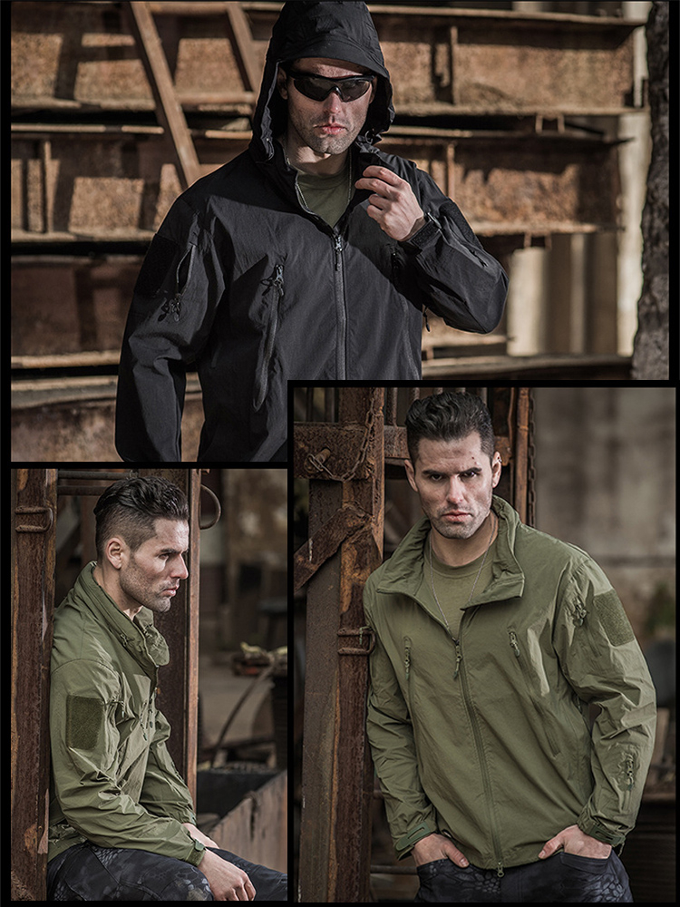 MEGE Men's Military Jacket Tactical Field Coat Spring Training Army Clothing Breathable Nylon Lightweight Vintage Windbreaker