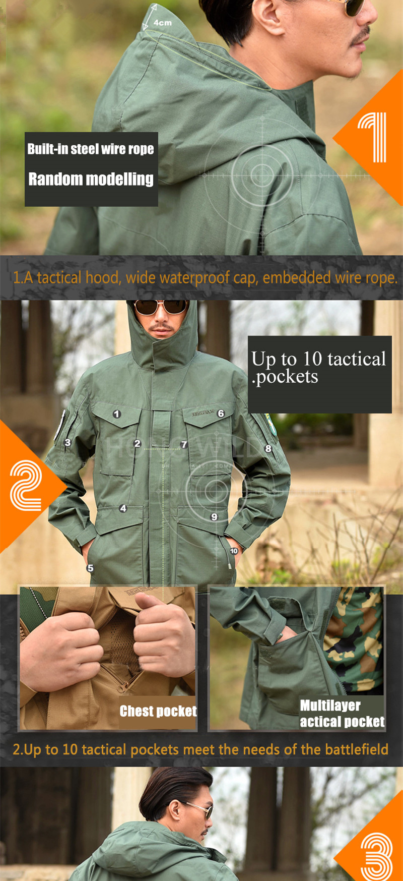Mege Men Tactical Clothing US Army M65 Military Field Jacket Trench Coats Hoodie Casaco Masculino Windbreaker jaqueta masculina