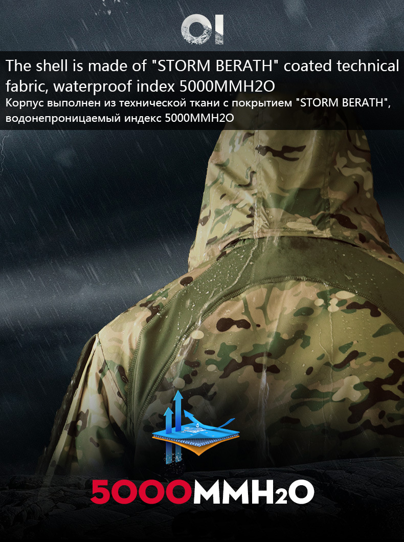 MEGE Men's Waterproof Military Tactical Jacket Men Warm Windbreaker Bomber Jacket Camouflage Hooded Coat US Army chaqueta hombre