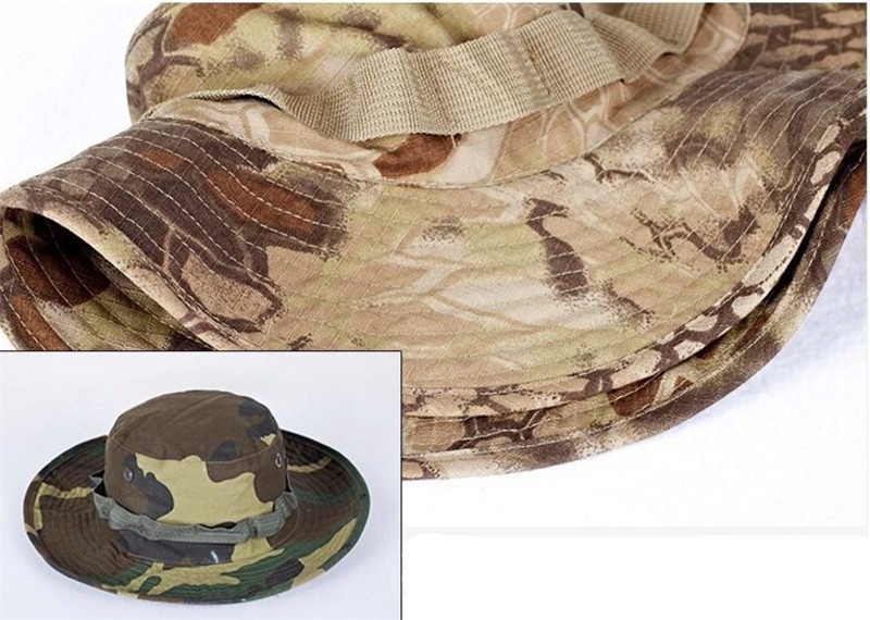 Airsoft Sniper Camouflage Nude Bucket Hats, Tactical Boonie Hats topee, Military Mens Summer hat, free Size for 59-60