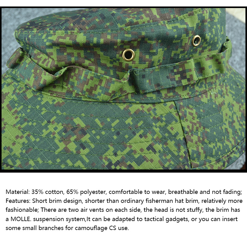 Summer Military Tactical Boonie Hats Hunting Sun Fishing Outdoor Camouflage Cap Adjustable Fisherman Sniper Ghillie Bucket Hats Summer Military Tactical Boonie Hats Hunting Sun Fishing Outdoor Camouflage Cap Adjustable Fisherman Sniper Ghillie Bucket Hats