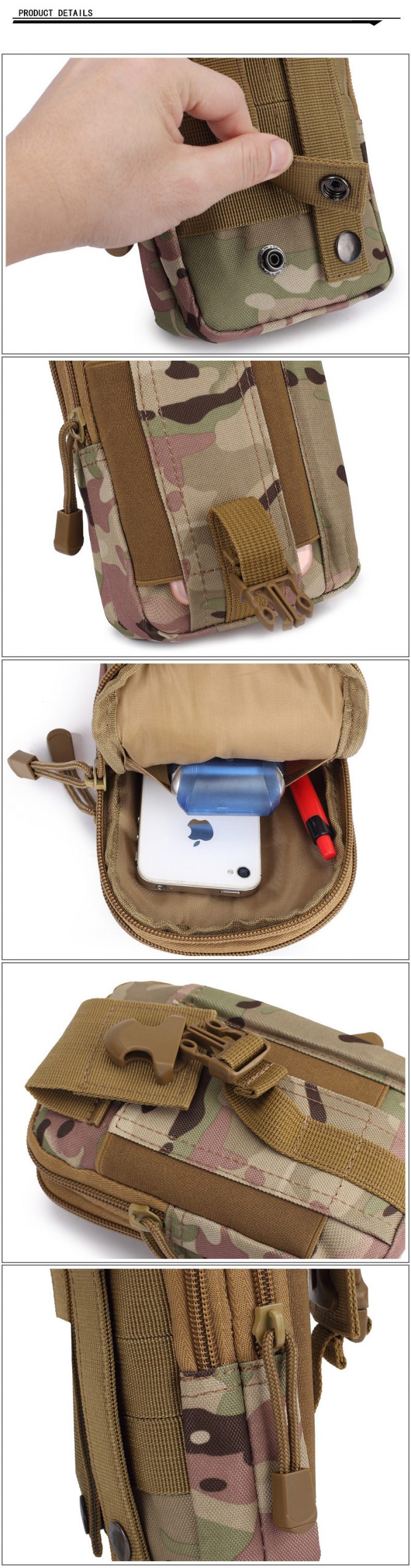 Mege Tactical Camouflage Waist Bag Small Pouch Molle System Military Army Mobile Bag Male Field Wallet EDC Bag Multifunction