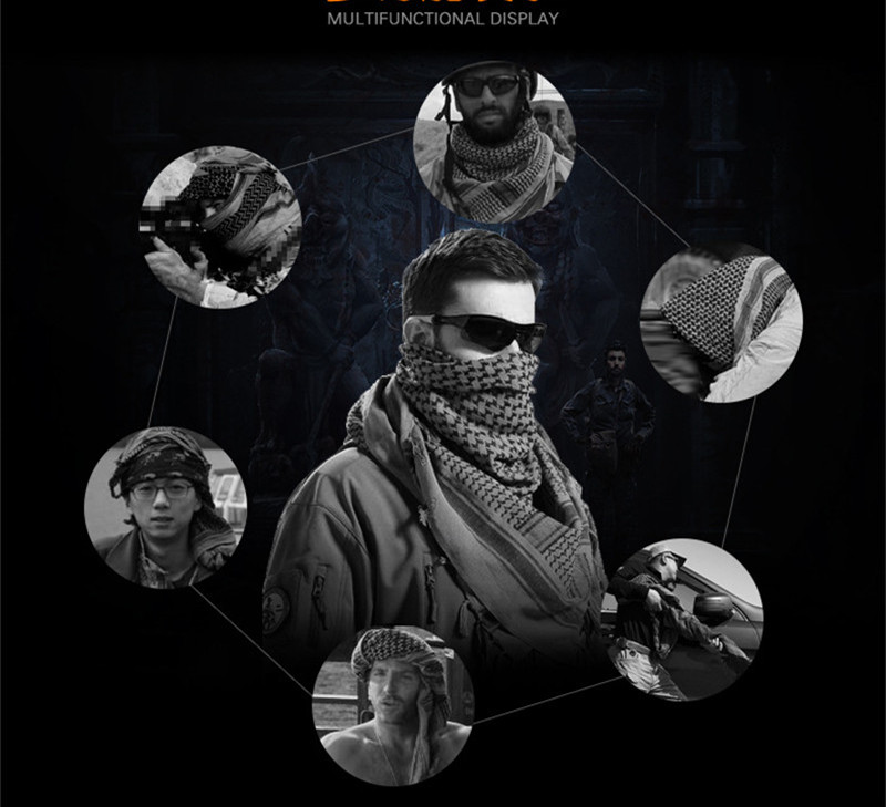 MEGE Unisex Camouflage Scarf, Tactical Multifunctional Army Mesh, Breathable Airsoft Paintball Scarf, Wrap Mask Shemagh Veil