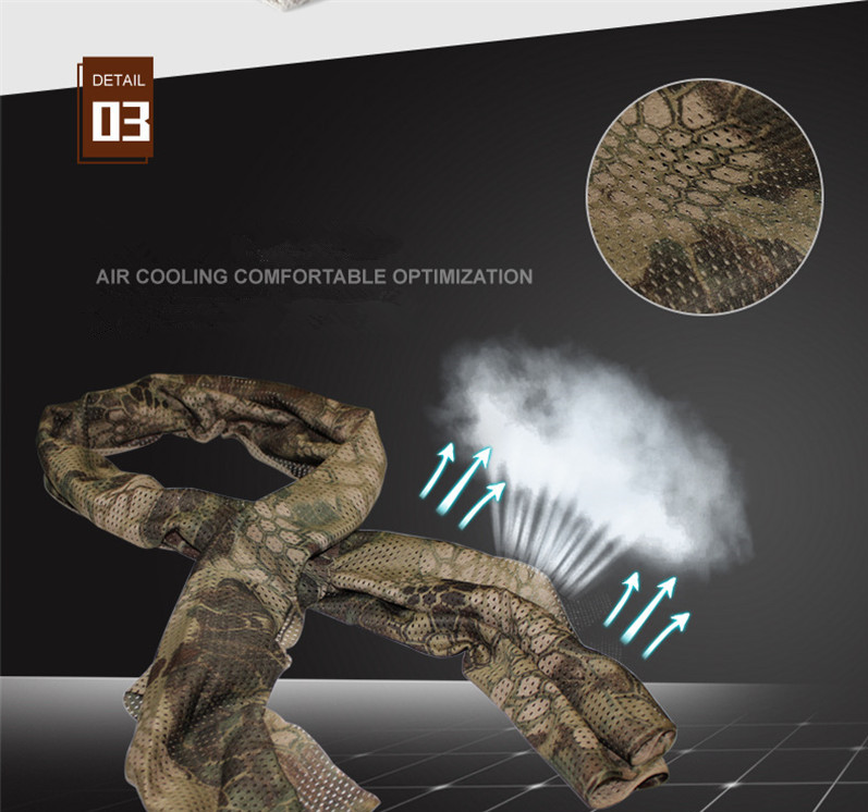 MEGE Unisex Camouflage Scarf, Tactical Multifunctional Army Mesh, Breathable Airsoft Paintball Scarf, Wrap Mask Shemagh Veil