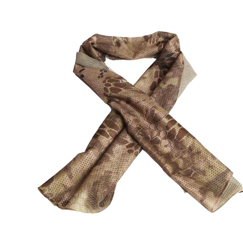 MEGE Unisex Camouflage Scarf, Tactical Multifunctional Army Mesh, Breathable Airsoft Paintball Scarf, Wrap Mask Shemagh Veil