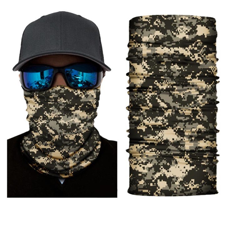 Mege Military Tactical Bandana Summer Face Scarves Tubular Head Mask Scraf Camo Anti-UV Windproof Airsoft Neck Gaiter Cover