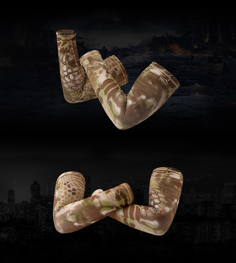 Mege Tactical Camouflage Sports 2pcs Arm Sleeve Basketball Cycling Arm Warmer Summer Running Fishing UV Protection Cuff Cover