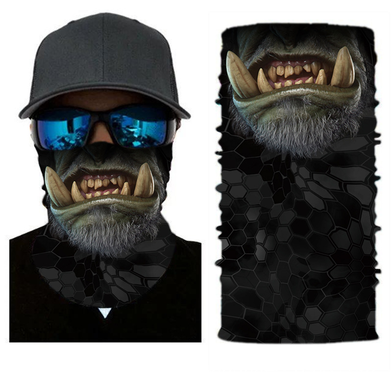 Mege Outdoor Seamless Bandanas Neck Warmer Buffe Face Shield Motorcycle Balaclava Headband Mask Hiking Halloween Scarf Airsoft