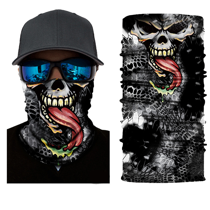 Mege Outdoor Seamless Bandanas Neck Warmer Buffe Face Shield Motorcycle Balaclava Headband Mask Hiking Halloween Scarf Airsoft