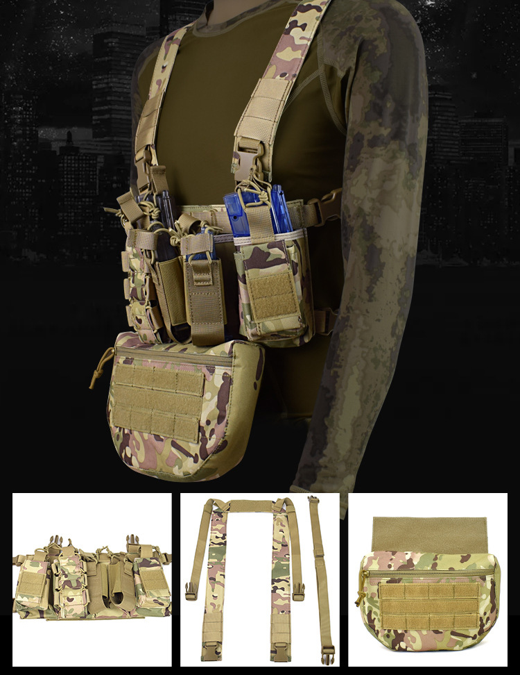 Mege Tactical Vest Airsoft Military Gear Men Waist Pack Magazine Pouch Holster Molle System Swat CS Match Wargame TCM Chest Rig