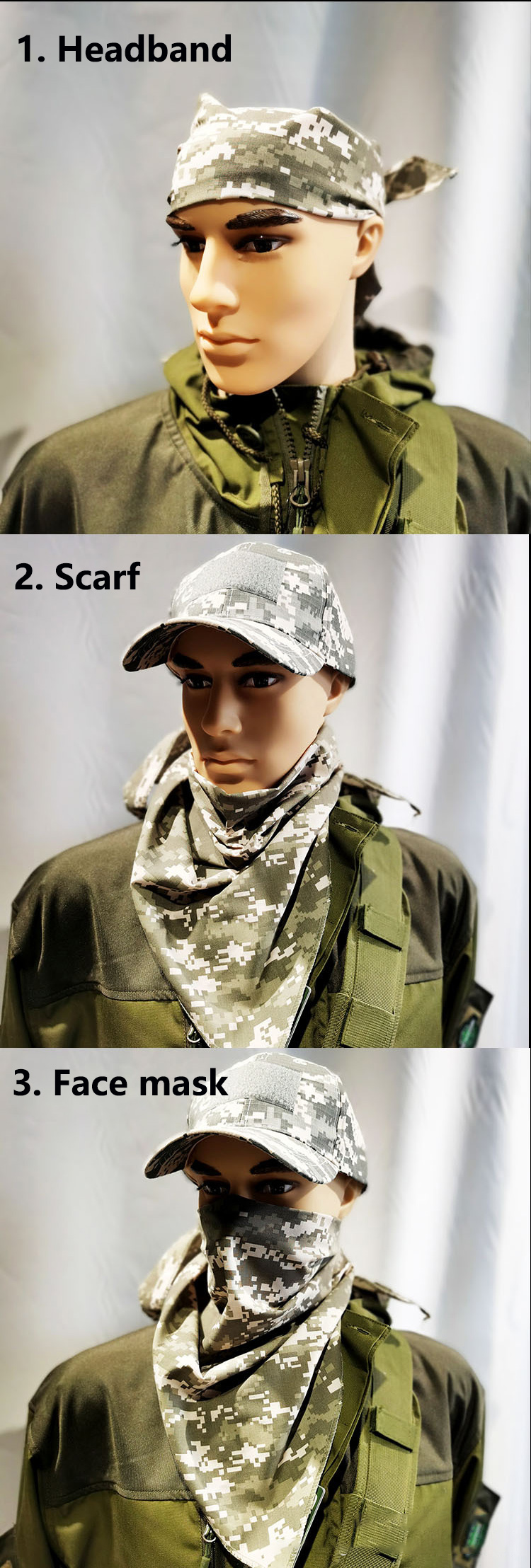 Mege Tactical Russion Camouflage Scarf AT-FG Army Combat Kerchief Military Headcover Outdoor Multicam CS go Autumn Headscarf