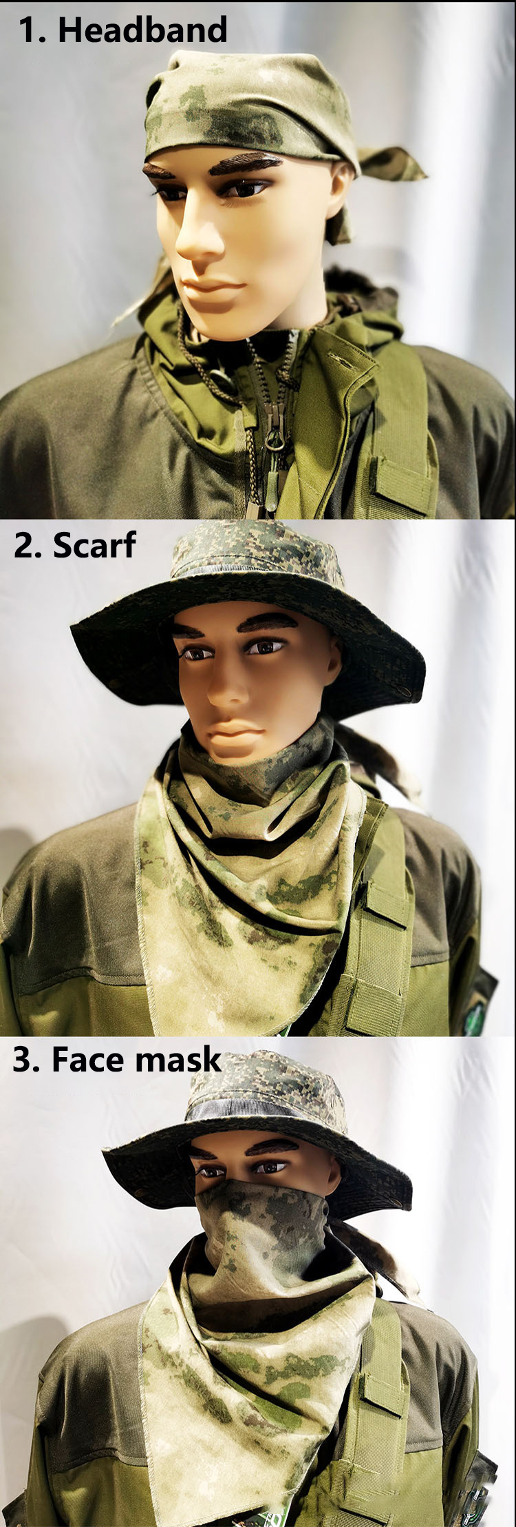 Mege Tactical Russion Camouflage Scarf AT-FG Army Combat Kerchief Military Headcover Outdoor Multicam CS go Autumn Headscarf