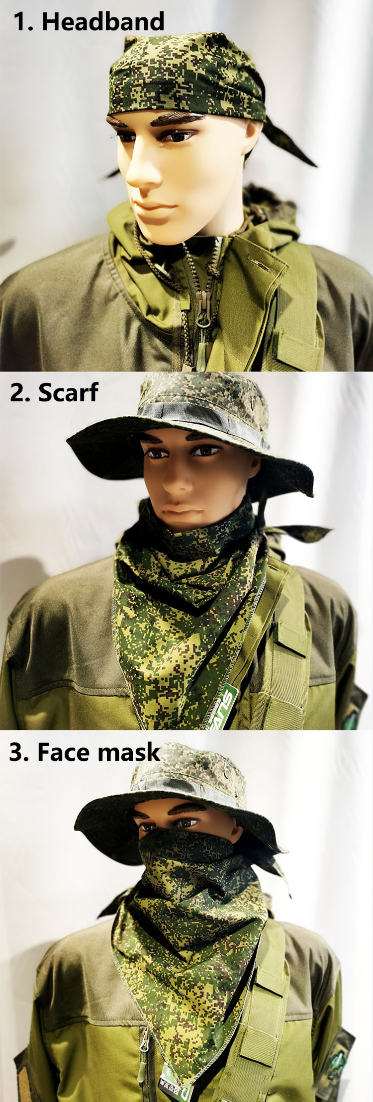 Mege Tactical Russion Camouflage Scarf AT-FG Army Combat Kerchief Military Headcover Outdoor Multicam CS go Autumn Headscarf