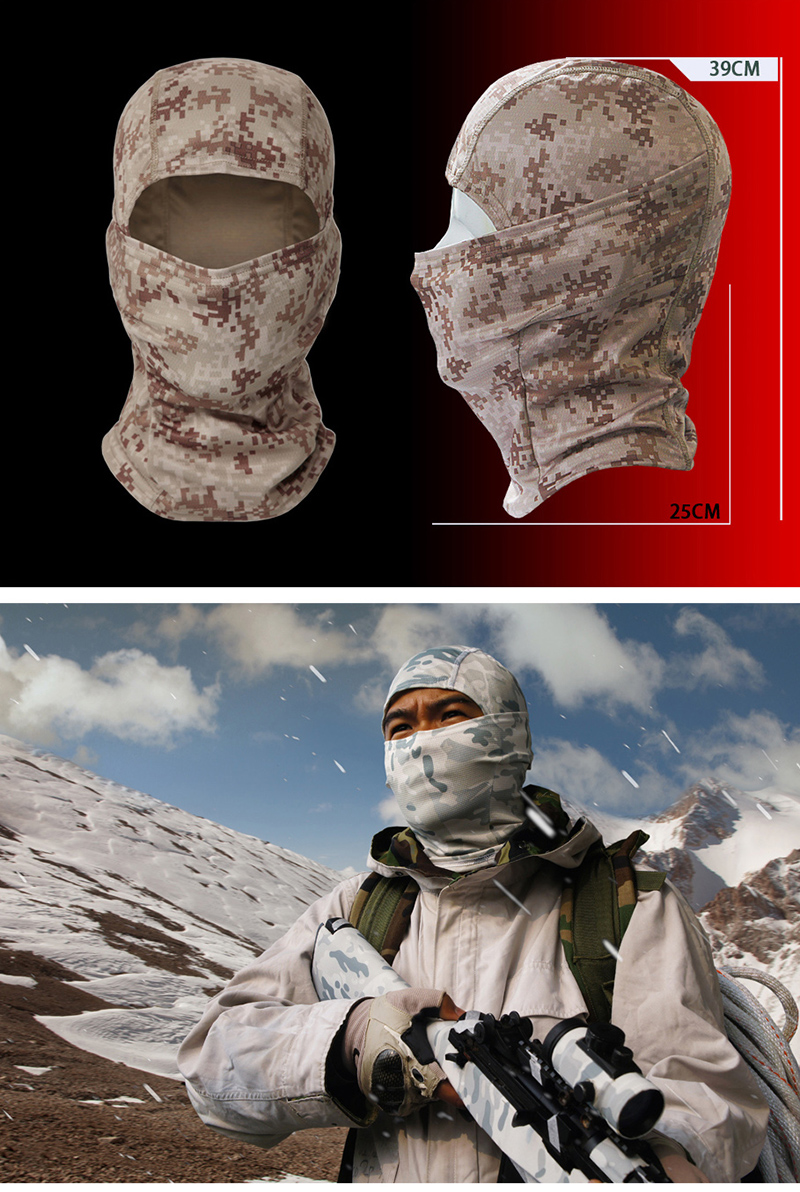 Mege Military Camouflage Balaclava Outdoor Airsoft Paintball CS War Hood Protection Army Tactical Balaclava Head Face Mask Cover