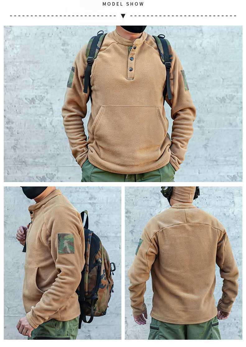 Mege Winter Tactical Fleece Jacket Military Long Sleeve Thermal Underwear Camo Outdoor Outwear Army Men's Henley Shirt
