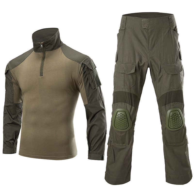 Mege Tactical Military Shooting Uniform Set Camouflage G3 Combat Shirts Cargo Pants With Knee Pads Airsoft Paintball Clothing