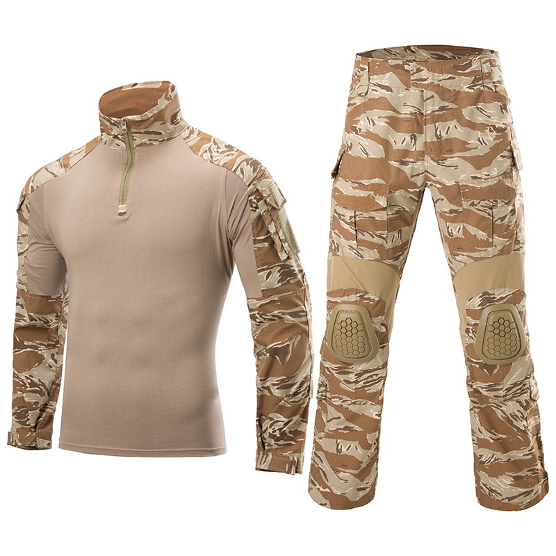 Mege Tactical Military Shooting Uniform Set Camouflage G3 Combat Shirts Cargo Pants With Knee Pads Airsoft Paintball Clothing