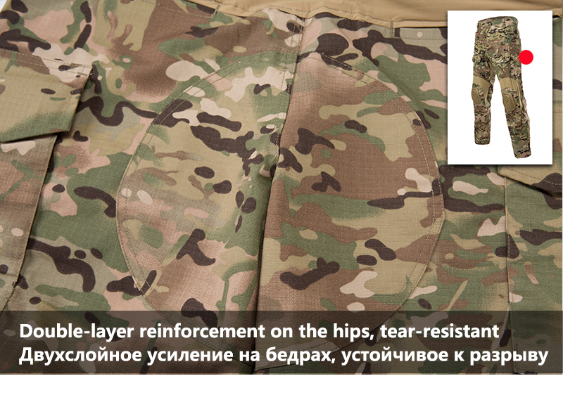Mege Tactical Military Shooting Uniform Set Camouflage G3 Combat Shirts Cargo Pants With Knee Pads Airsoft Paintball Clothing