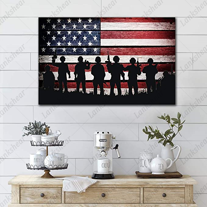 USA Flag Wall Art Canvas Prints American US Military Soldiers Army Retro Poster Vintage Painting Patriotic Mural Home Decoration USA Flag Wall Art Canvas Prints American US Military Soldiers Army Retro Poster Vintage Painting Patriotic Mural Home Decoration
