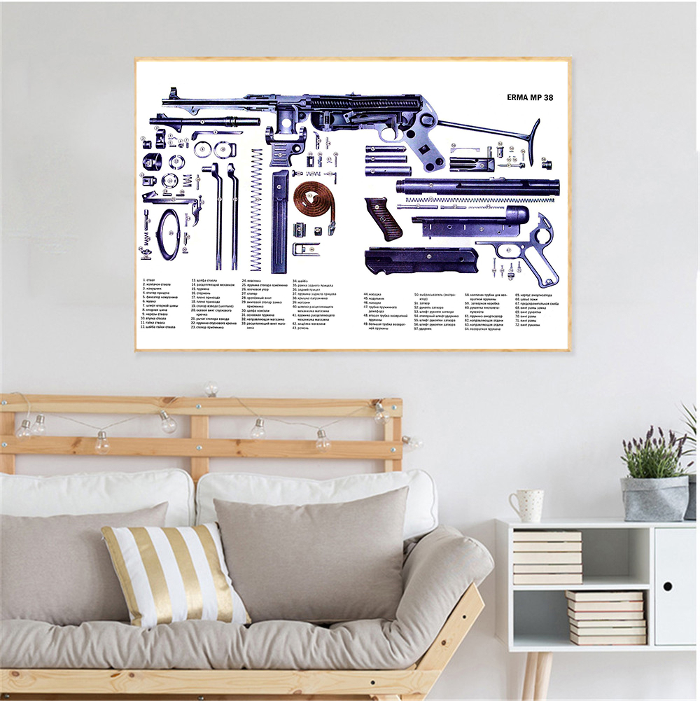 AK47 patent,Assault Rifle wall art, gun posters, wall decor,vintage print,blueprint, gift idea,Military Decorations Freeshipping