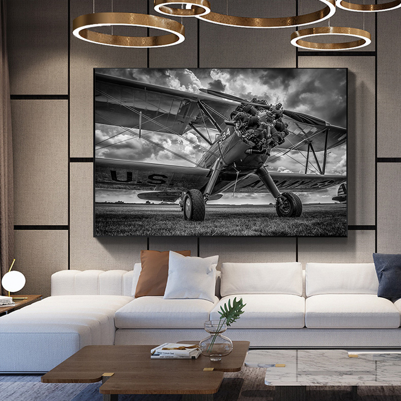 Free shipping Airplane art mural painting vintage airplane posters children room decoration Art Decor Home Decor canvas painting