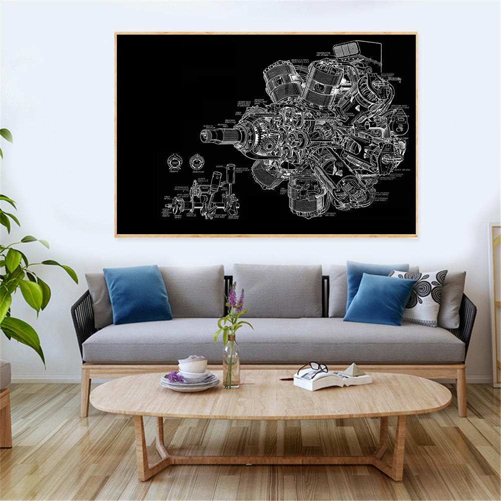 Free shipping Airplane art mural painting vintage airplane posters children room decoration Art Decor Home Decor canvas painting