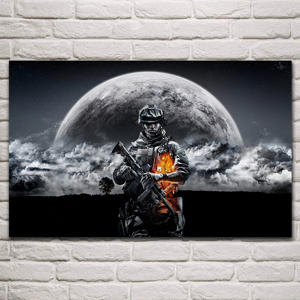soldiers earth war peace flame military artwork fabric posters on wall picture living room home decoration art KR190