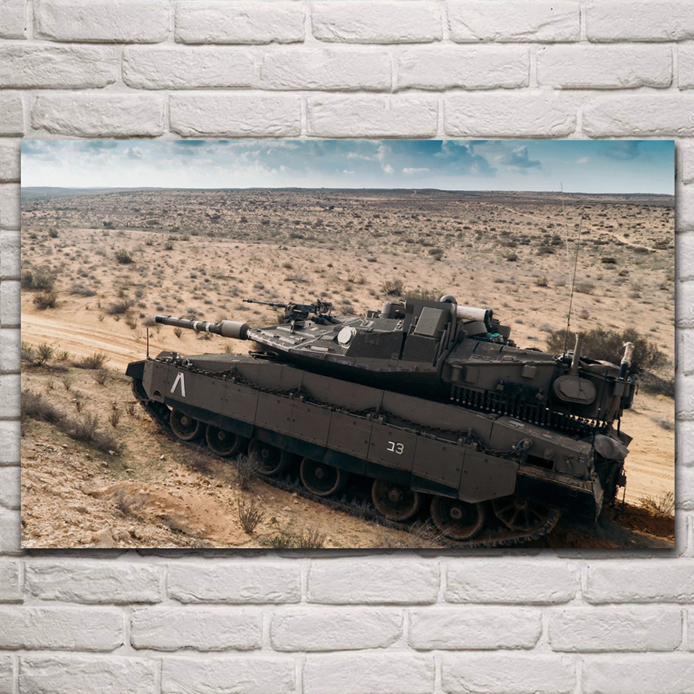 merkava mk4 israeli main battle tank middle east desert fabric posters on wall picture living room home decoration art KQ886