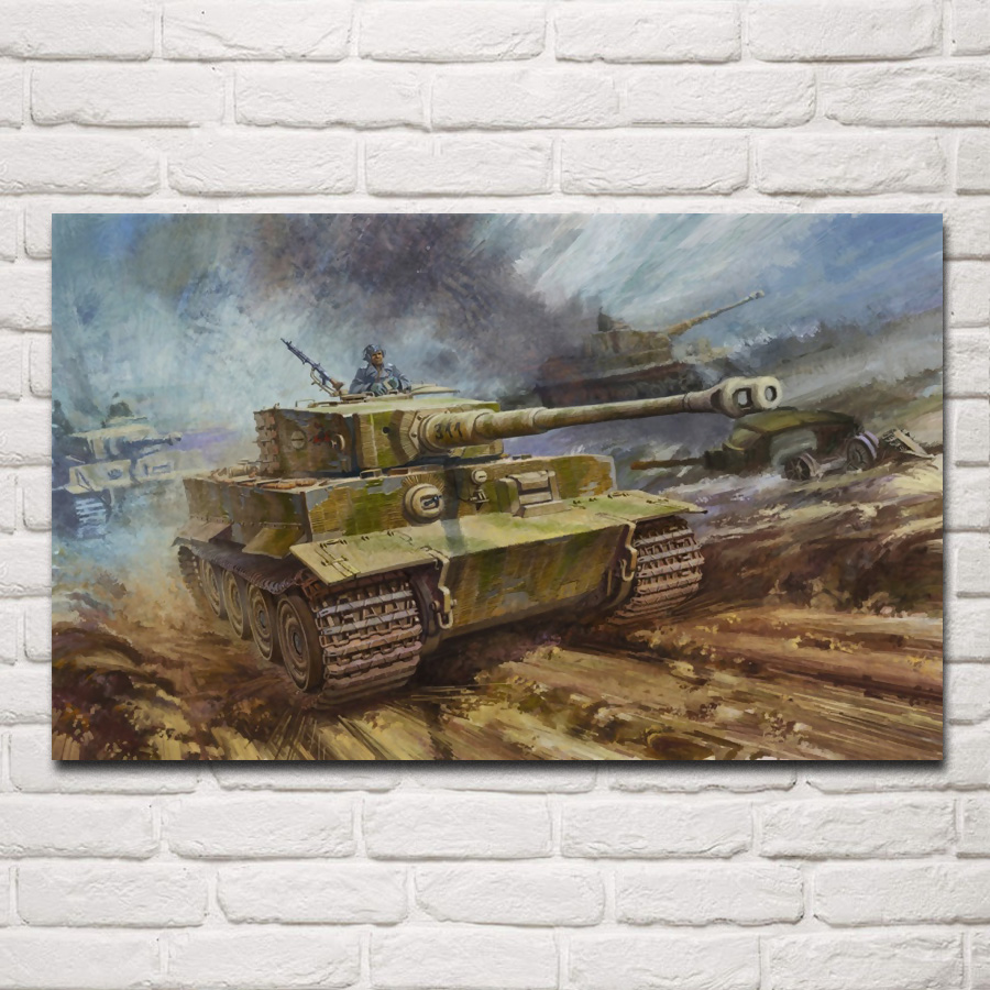 Military Tiger I tank posters on the wall picture home living room decoration for bedroom KF875