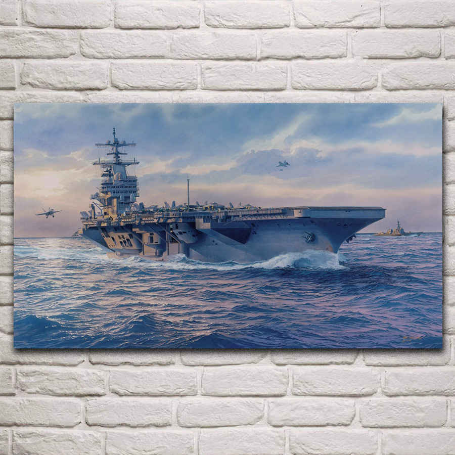Military carrier ship aircraft ocean fanart fabric posters on the wall picture home art living room decoration KM528 Military carrier ship aircraft ocean fanart fabric posters on the wall picture home art living room decoration KM528