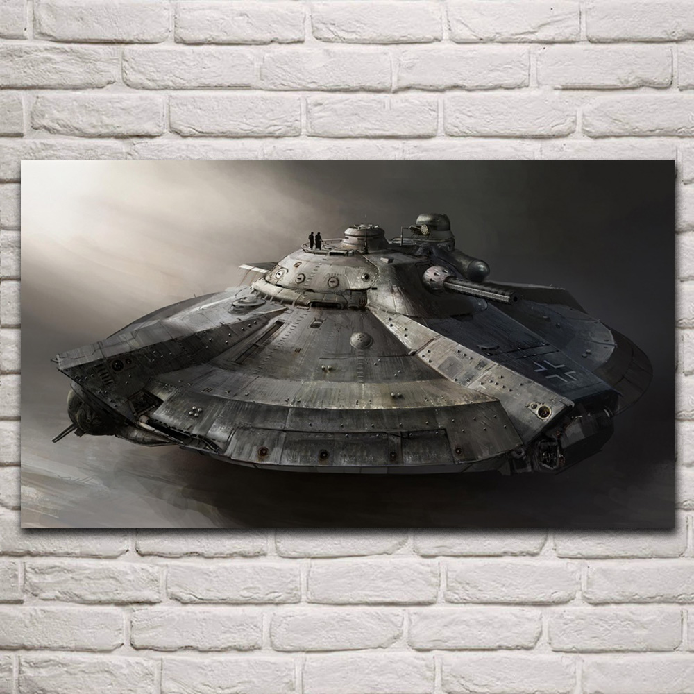 battle ufo flying fortress artwork vehicle science fiction posters on the wall picture home living room decoration bedroom KQ063