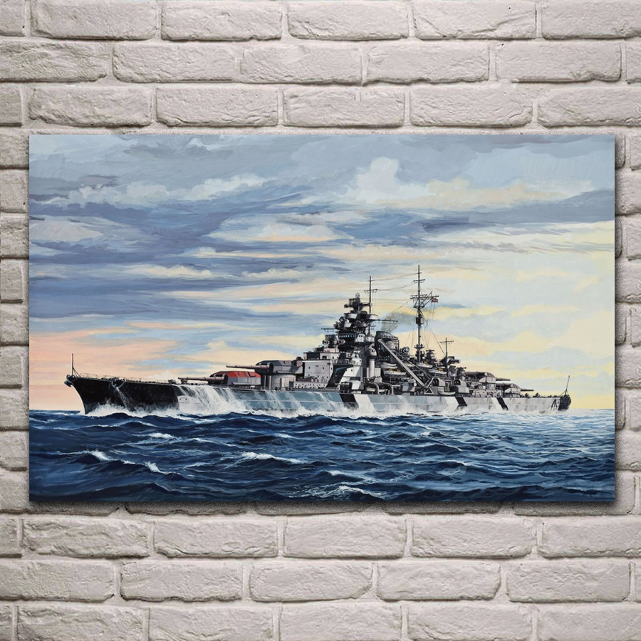 Bismarck German battleship Military posters on the wall picture home living room decoration for bedroom KF852 Bismarck German battleship Military posters on the wall picture home living room decoration for bedroom KF852