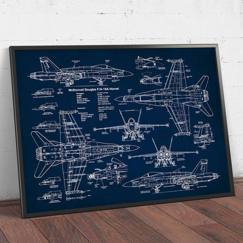 Air Force Plane F18 Hornet Patent Prints Airplane Poster Fighter Jet Blueprint Art Canvas Painting Picture Pilot Gift Home Decor Air Force Plane F18 Hornet Patent Prints Airplane Poster Fighter Jet Blueprint Art Canvas Painting Picture Pilot Gift Home Decor