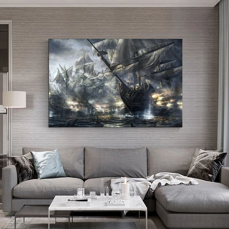 Vintage Pirate Ship Black Sailing Ship Seascape Canvas Painting Posters and Prints Ship Murals for Living Room Home Decoration Vintage Pirate Ship Black Sailing Ship Seascape Canvas Painting Posters and Prints Ship Murals for Living Room Home Decoration