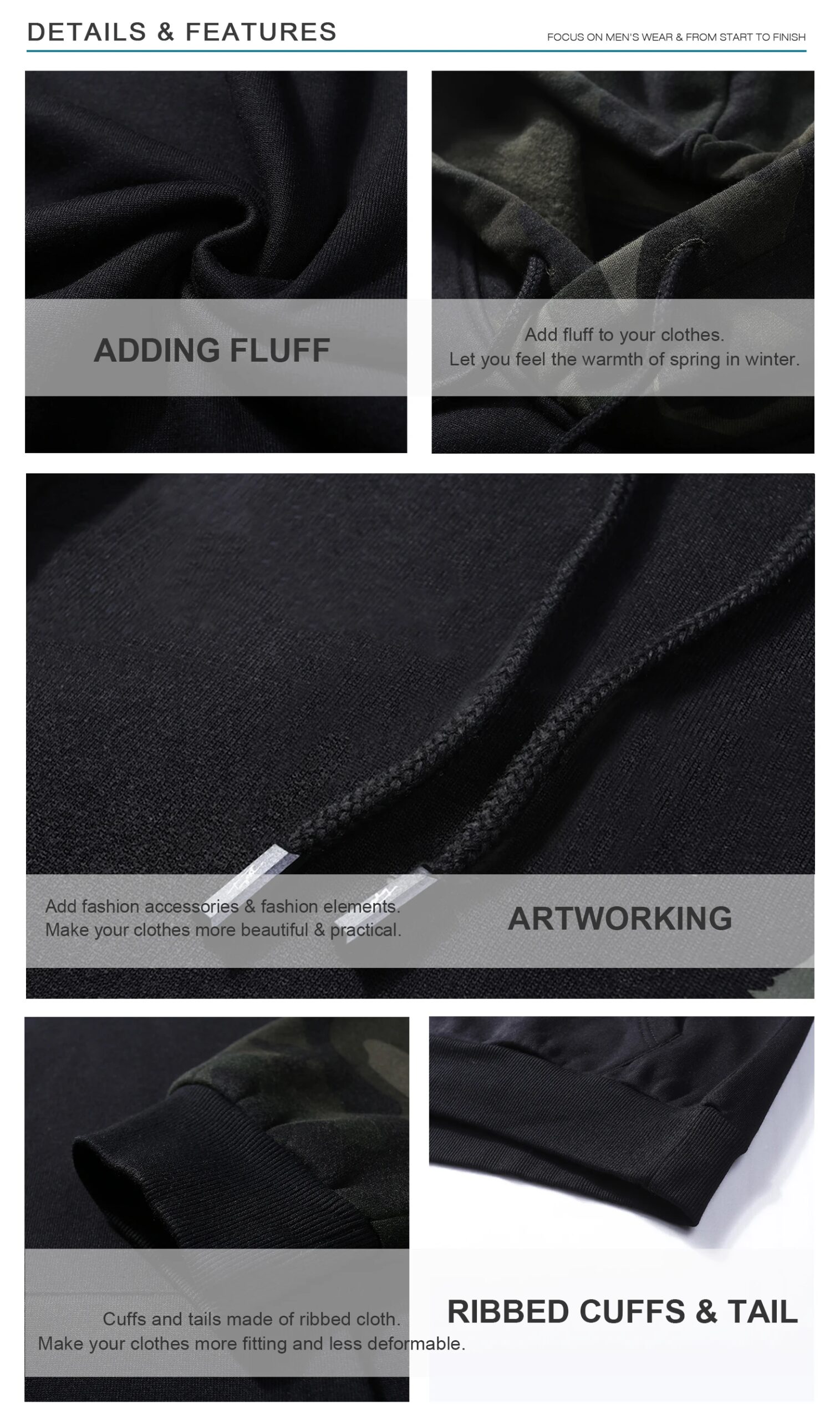 Punk Clothes Fashion Army Green Men Military Camouflage Hoodies Hooded Sweatshirts Male Camo Hoody Hip Hop Streetwear Brand Top