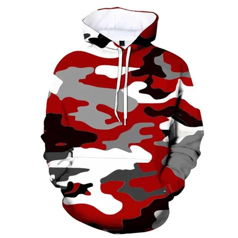 Camouflage Cosplay Hoodies Irregular Pattern Streak Pullover Sweatshirt Multi-size Color Sports Running Men's Autumn New Hooded