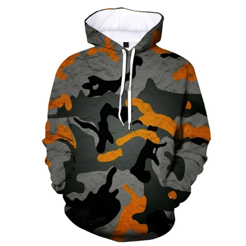 Camouflage Cosplay Hoodies Irregular Pattern Streak Pullover Sweatshirt Multi-size Color Sports Running Men's Autumn New Hooded