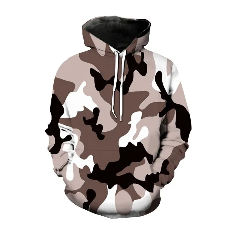2023 New Versatile Hoodies Camouflage 3D Print Hooded Sweatshirt Pullover Men Fashion Hoodie Harajuku Street Style Sweatshirt