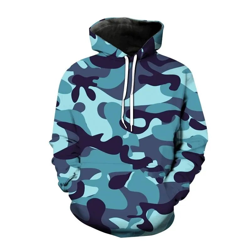 2023 New Versatile Hoodies Camouflage 3D Print Hooded Sweatshirt Pullover Men Fashion Hoodie Harajuku Street Style Sweatshirt