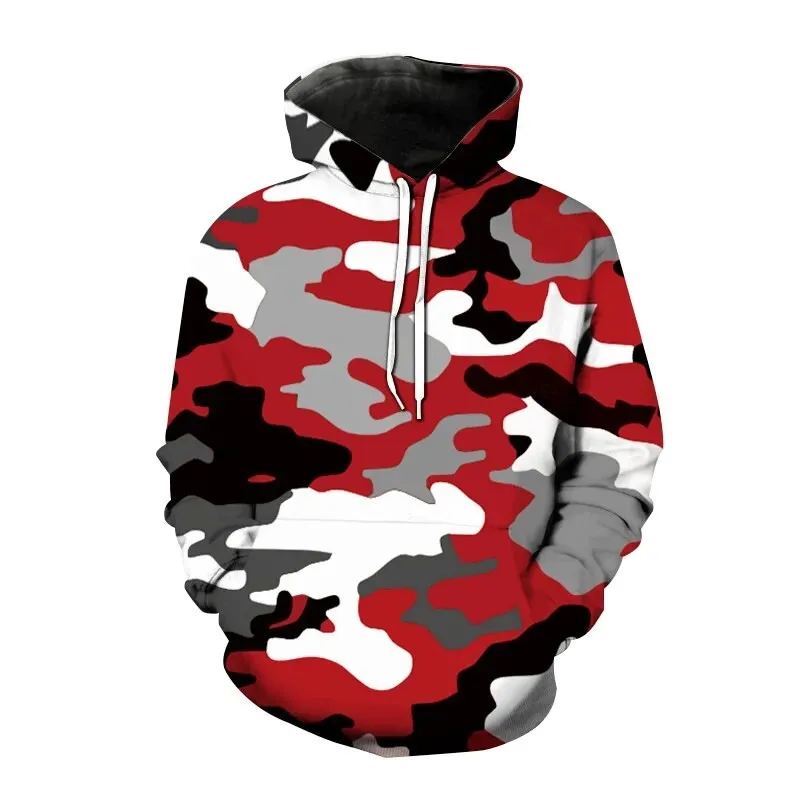 2023 New Versatile Hoodies Camouflage 3D Print Hooded Sweatshirt Pullover Men Fashion Hoodie Harajuku Street Style Sweatshirt