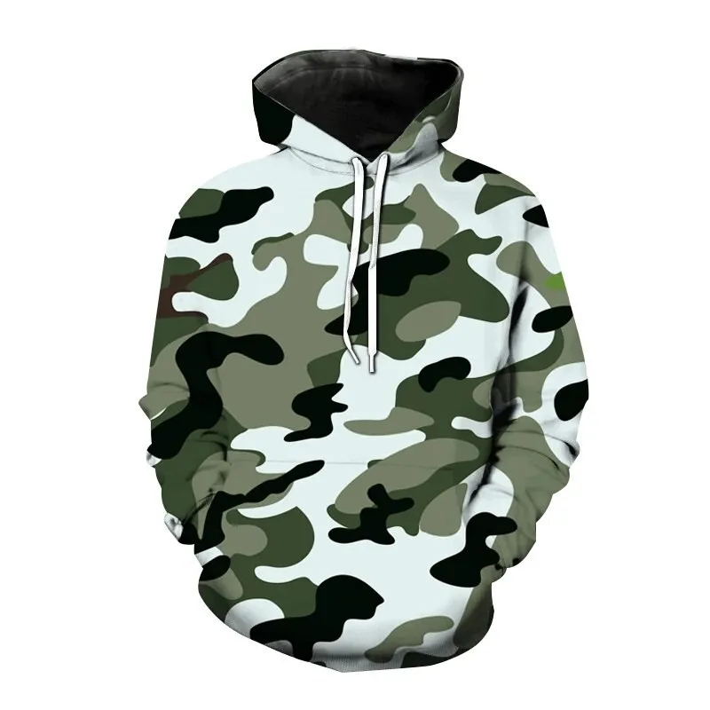 2023 New Versatile Hoodies Camouflage 3D Print Hooded Sweatshirt Pullover Men Fashion Hoodie Harajuku Street Style Sweatshirt