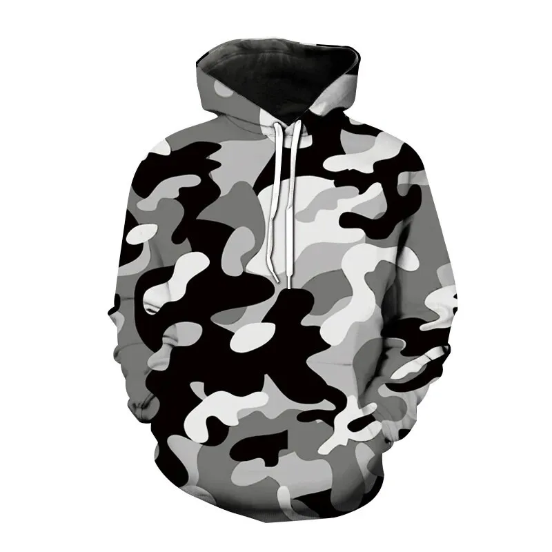 2023 New Versatile Hoodies Camouflage 3D Print Hooded Sweatshirt Pullover Men Fashion Hoodie Harajuku Street Style Sweatshirt