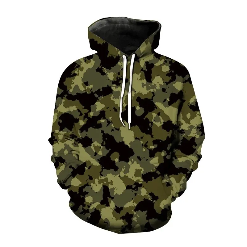 2023 New Versatile Hoodies Camouflage 3D Print Hooded Sweatshirt Pullover Men Fashion Hoodie Harajuku Street Style Sweatshirt