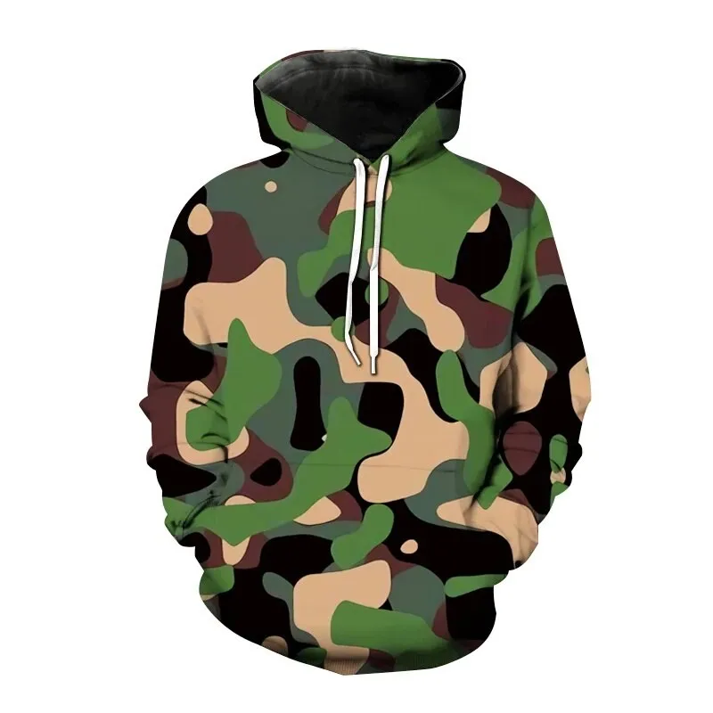 2023 New Versatile Hoodies Camouflage 3D Print Hooded Sweatshirt Pullover Men Fashion Hoodie Harajuku Street Style Sweatshirt