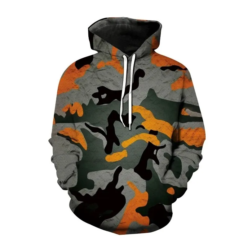 2023 New Versatile Hoodies Camouflage 3D Print Hooded Sweatshirt Pullover Men Fashion Hoodie Harajuku Street Style Sweatshirt